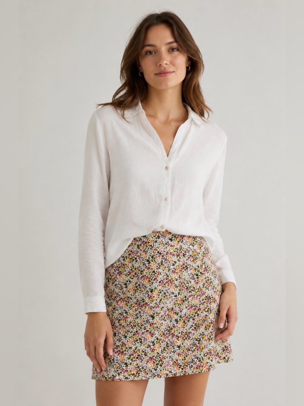 Floral Embroidered Shift Skirt
